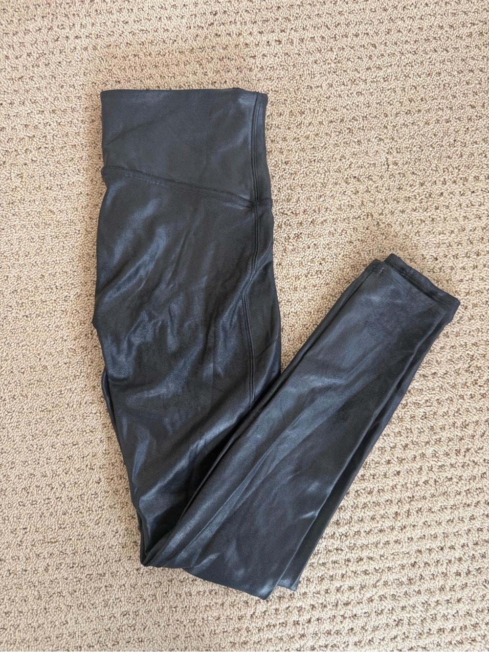 SPANX Black Faux Leather Jeggings